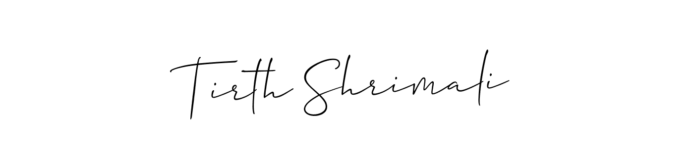 How to make Tirth Shrimali name signature. Use Allison_Script style for creating short signs online. This is the latest handwritten sign. Tirth Shrimali signature style 2 images and pictures png