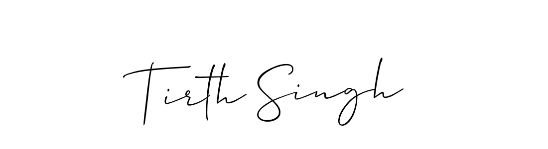 How to make Tirth Singh name signature. Use Allison_Script style for creating short signs online. This is the latest handwritten sign. Tirth Singh signature style 2 images and pictures png