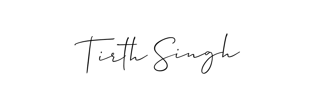 How to make Tirth Singh name signature. Use Allison_Script style for creating short signs online. This is the latest handwritten sign. Tirth Singh signature style 2 images and pictures png