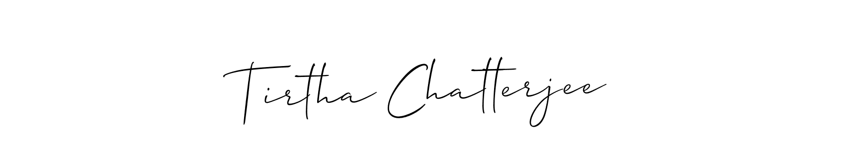 if you are searching for the best signature style for your name Tirtha Chatterjee. so please give up your signature search. here we have designed multiple signature styles  using Allison_Script. Tirtha Chatterjee signature style 2 images and pictures png