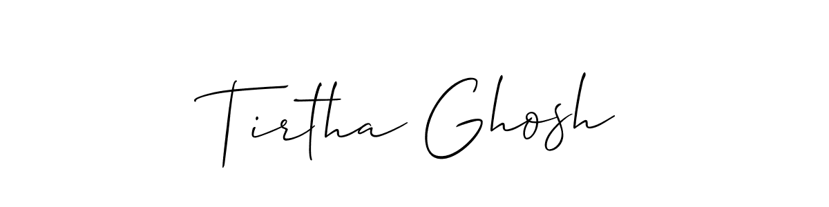 Allison_Script is a professional signature style that is perfect for those who want to add a touch of class to their signature. It is also a great choice for those who want to make their signature more unique. Get Tirtha Ghosh name to fancy signature for free. Tirtha Ghosh signature style 2 images and pictures png