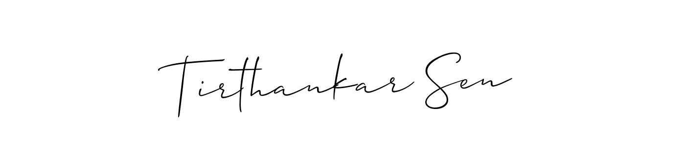 Use a signature maker to create a handwritten signature online. With this signature software, you can design (Allison_Script) your own signature for name Tirthankar Sen. Tirthankar Sen signature style 2 images and pictures png