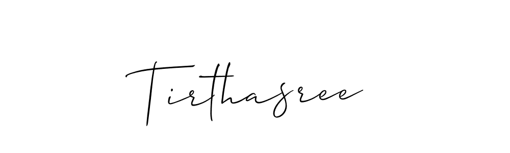 Use a signature maker to create a handwritten signature online. With this signature software, you can design (Allison_Script) your own signature for name Tirthasree. Tirthasree signature style 2 images and pictures png