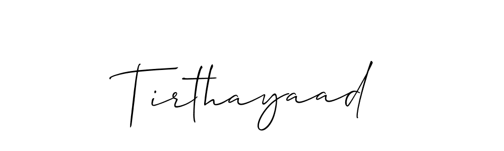 Tirthayaad stylish signature style. Best Handwritten Sign (Allison_Script) for my name. Handwritten Signature Collection Ideas for my name Tirthayaad. Tirthayaad signature style 2 images and pictures png