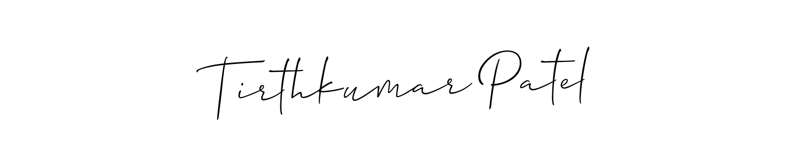 Similarly Allison_Script is the best handwritten signature design. Signature creator online .You can use it as an online autograph creator for name Tirthkumar Patel. Tirthkumar Patel signature style 2 images and pictures png