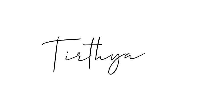 Design your own signature with our free online signature maker. With this signature software, you can create a handwritten (Allison_Script) signature for name Tirthya. Tirthya signature style 2 images and pictures png