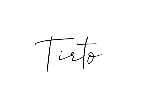 How to make Tirto name signature. Use Allison_Script style for creating short signs online. This is the latest handwritten sign. Tirto signature style 2 images and pictures png