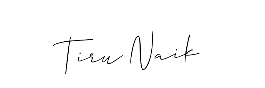 Allison_Script is a professional signature style that is perfect for those who want to add a touch of class to their signature. It is also a great choice for those who want to make their signature more unique. Get Tiru Naik name to fancy signature for free. Tiru Naik signature style 2 images and pictures png