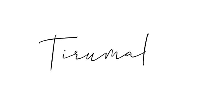 Use a signature maker to create a handwritten signature online. With this signature software, you can design (Allison_Script) your own signature for name Tirumal. Tirumal signature style 2 images and pictures png