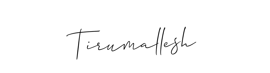 How to make Tirumallesh signature? Allison_Script is a professional autograph style. Create handwritten signature for Tirumallesh name. Tirumallesh signature style 2 images and pictures png