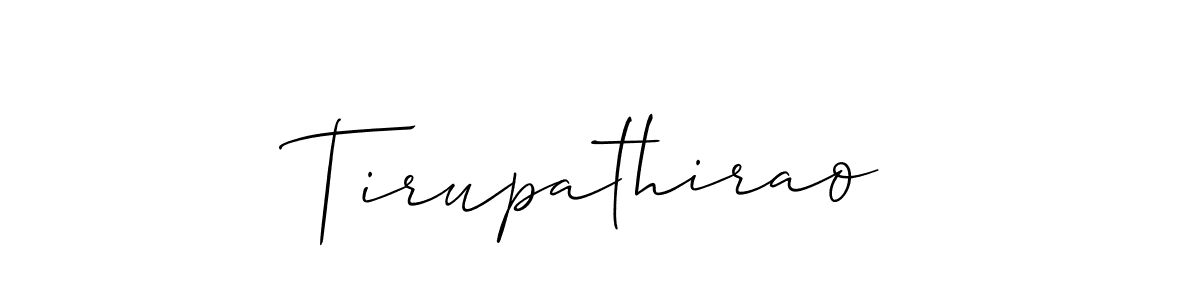 Make a beautiful signature design for name Tirupathirao. With this signature (Allison_Script) style, you can create a handwritten signature for free. Tirupathirao signature style 2 images and pictures png