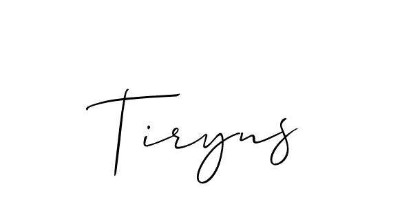 Create a beautiful signature design for name Tiryns. With this signature (Allison_Script) fonts, you can make a handwritten signature for free. Tiryns signature style 2 images and pictures png