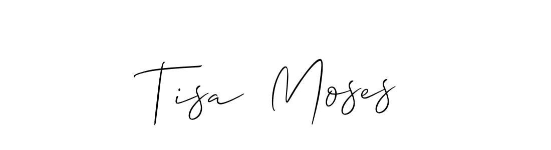 You should practise on your own different ways (Allison_Script) to write your name (Tisa  Moses) in signature. don't let someone else do it for you. Tisa  Moses signature style 2 images and pictures png