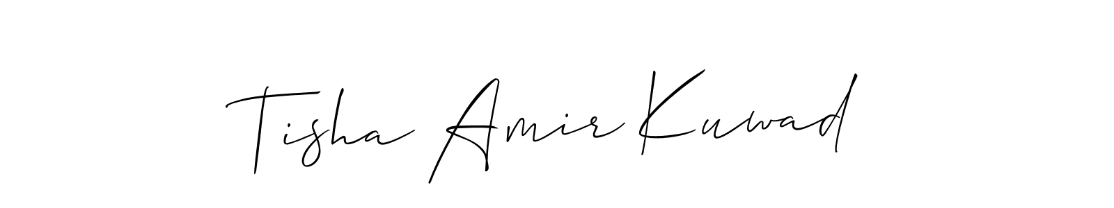 Use a signature maker to create a handwritten signature online. With this signature software, you can design (Allison_Script) your own signature for name Tisha Amir Kuwad. Tisha Amir Kuwad signature style 2 images and pictures png