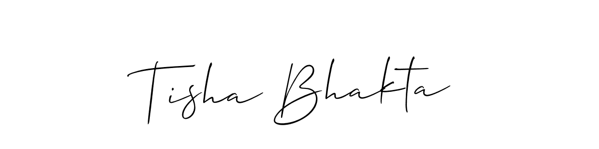 Also we have Tisha Bhakta name is the best signature style. Create professional handwritten signature collection using Allison_Script autograph style. Tisha Bhakta signature style 2 images and pictures png