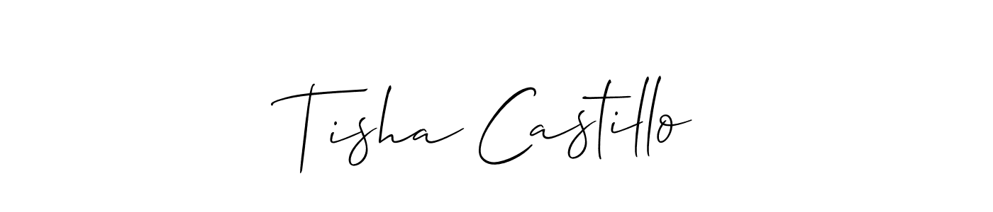 How to make Tisha Castillo name signature. Use Allison_Script style for creating short signs online. This is the latest handwritten sign. Tisha Castillo signature style 2 images and pictures png