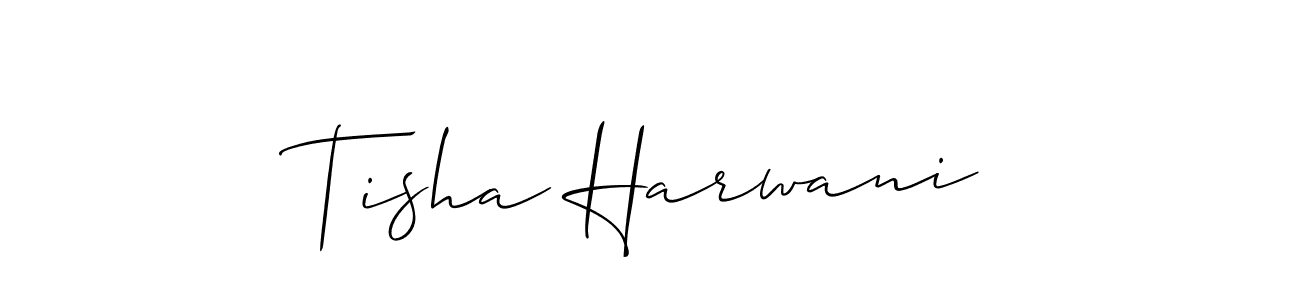 Also You can easily find your signature by using the search form. We will create Tisha Harwani name handwritten signature images for you free of cost using Allison_Script sign style. Tisha Harwani signature style 2 images and pictures png