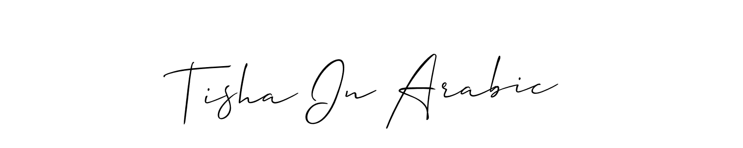 Similarly Allison_Script is the best handwritten signature design. Signature creator online .You can use it as an online autograph creator for name Tisha In Arabic. Tisha In Arabic signature style 2 images and pictures png