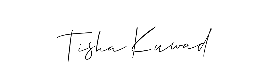 Make a beautiful signature design for name Tisha Kuwad. With this signature (Allison_Script) style, you can create a handwritten signature for free. Tisha Kuwad signature style 2 images and pictures png