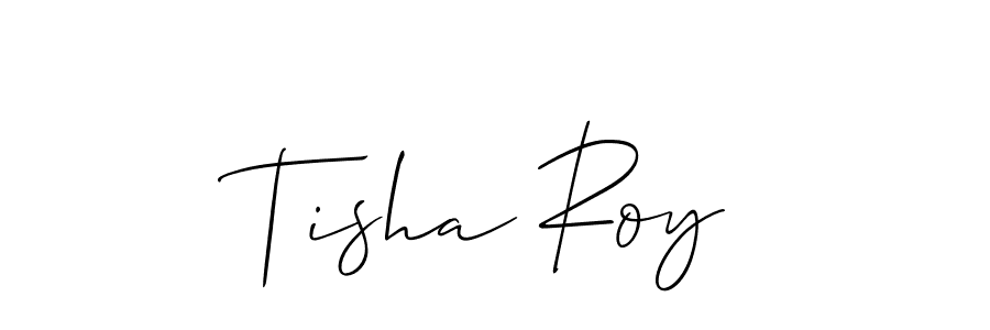 Make a beautiful signature design for name Tisha Roy. With this signature (Allison_Script) style, you can create a handwritten signature for free. Tisha Roy signature style 2 images and pictures png