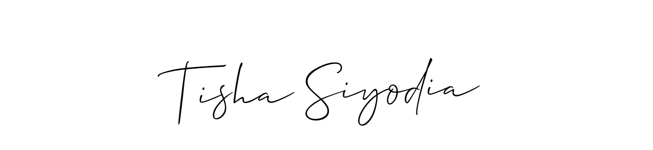 See photos of Tisha Siyodia official signature by Spectra . Check more albums & portfolios. Read reviews & check more about Allison_Script font. Tisha Siyodia signature style 2 images and pictures png
