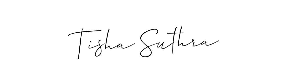 Design your own signature with our free online signature maker. With this signature software, you can create a handwritten (Allison_Script) signature for name Tisha Suthra. Tisha Suthra signature style 2 images and pictures png