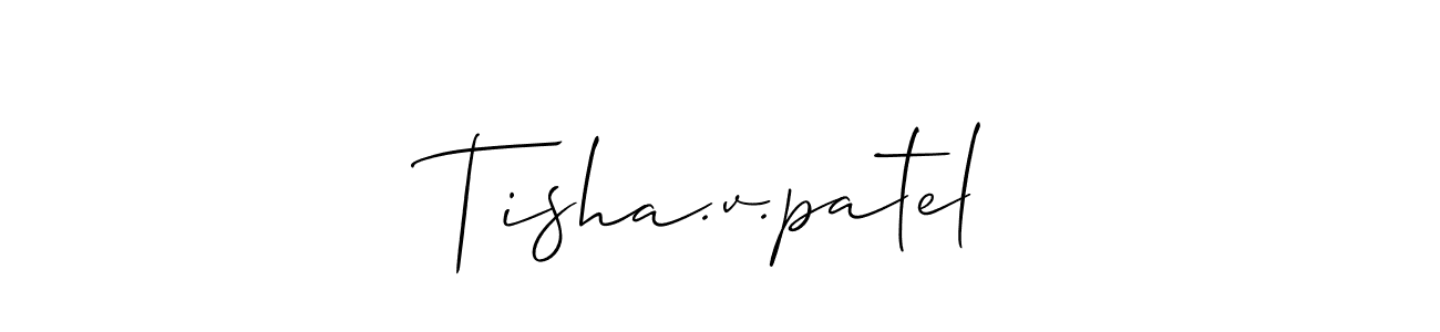 if you are searching for the best signature style for your name Tisha.v.patel. so please give up your signature search. here we have designed multiple signature styles  using Allison_Script. Tisha.v.patel signature style 2 images and pictures png