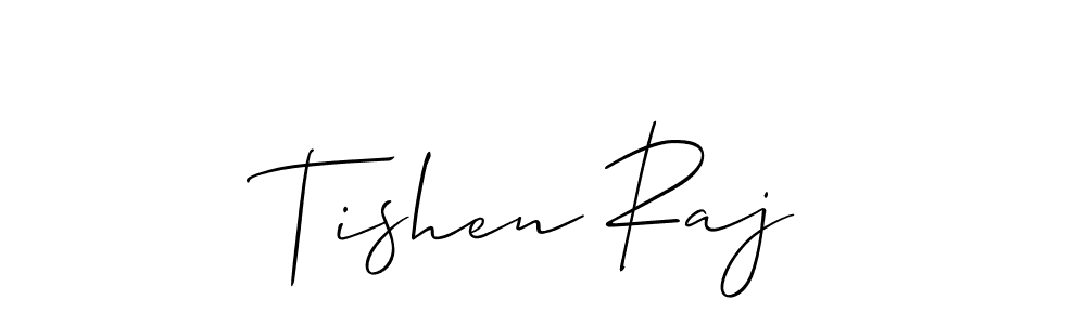 Use a signature maker to create a handwritten signature online. With this signature software, you can design (Allison_Script) your own signature for name Tishen Raj. Tishen Raj signature style 2 images and pictures png