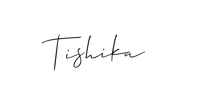 Create a beautiful signature design for name Tishika. With this signature (Allison_Script) fonts, you can make a handwritten signature for free. Tishika signature style 2 images and pictures png