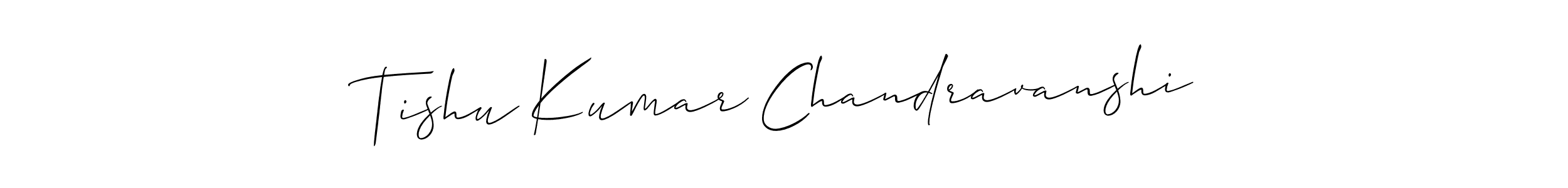 if you are searching for the best signature style for your name Tishu Kumar Chandravanshi. so please give up your signature search. here we have designed multiple signature styles  using Allison_Script. Tishu Kumar Chandravanshi signature style 2 images and pictures png