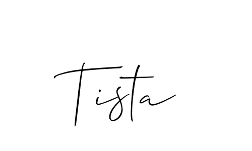 The best way (Allison_Script) to make a short signature is to pick only two or three words in your name. The name Tista include a total of six letters. For converting this name. Tista signature style 2 images and pictures png