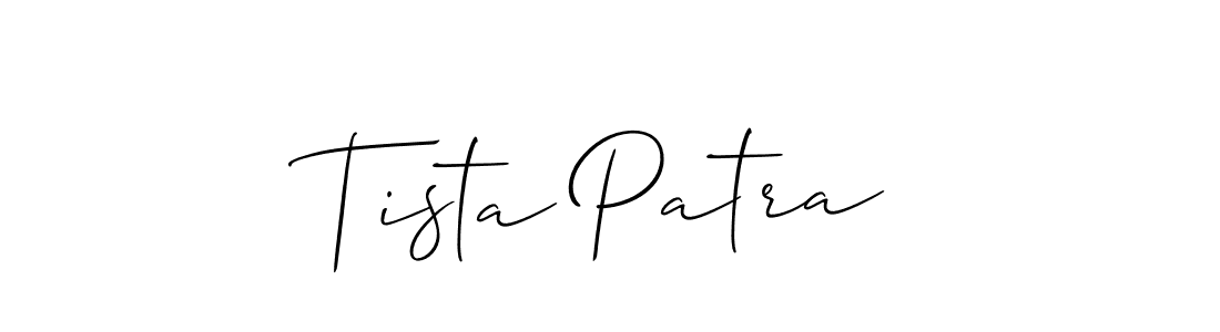 How to make Tista Patra name signature. Use Allison_Script style for creating short signs online. This is the latest handwritten sign. Tista Patra signature style 2 images and pictures png