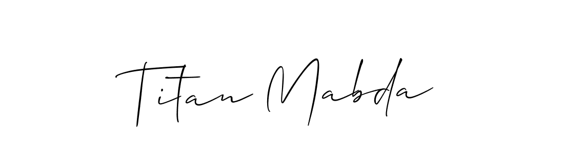 Allison_Script is a professional signature style that is perfect for those who want to add a touch of class to their signature. It is also a great choice for those who want to make their signature more unique. Get Titan Mabda name to fancy signature for free. Titan Mabda signature style 2 images and pictures png