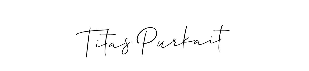 It looks lik you need a new signature style for name Titas Purkait. Design unique handwritten (Allison_Script) signature with our free signature maker in just a few clicks. Titas Purkait signature style 2 images and pictures png