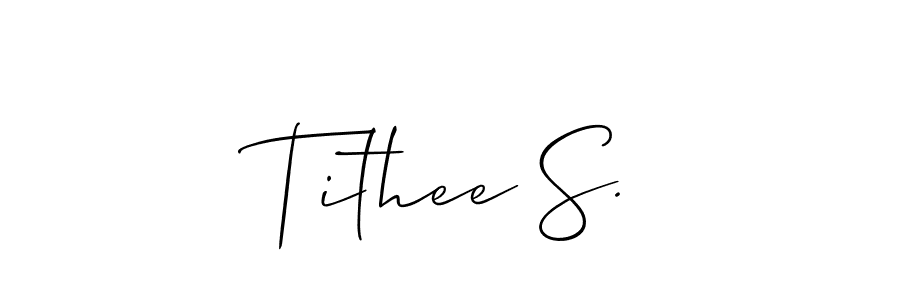 Use a signature maker to create a handwritten signature online. With this signature software, you can design (Allison_Script) your own signature for name Tithee S.. Tithee S. signature style 2 images and pictures png