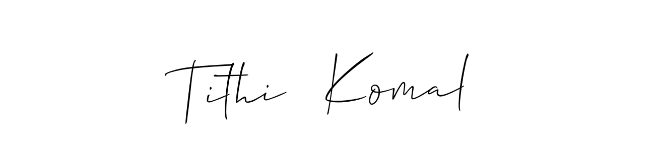 This is the best signature style for the Tithi   Komal name. Also you like these signature font (Allison_Script). Mix name signature. Tithi   Komal signature style 2 images and pictures png