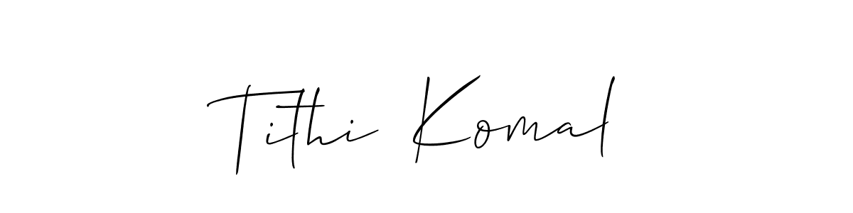 Similarly Allison_Script is the best handwritten signature design. Signature creator online .You can use it as an online autograph creator for name Tithi  Komal. Tithi  Komal signature style 2 images and pictures png