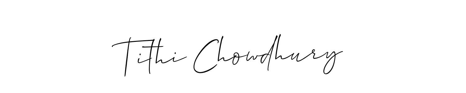Create a beautiful signature design for name Tithi Chowdhury. With this signature (Allison_Script) fonts, you can make a handwritten signature for free. Tithi Chowdhury signature style 2 images and pictures png