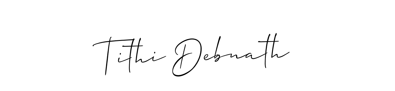 It looks lik you need a new signature style for name Tithi Debnath. Design unique handwritten (Allison_Script) signature with our free signature maker in just a few clicks. Tithi Debnath signature style 2 images and pictures png