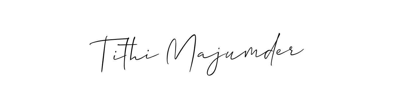 How to make Tithi Majumder signature? Allison_Script is a professional autograph style. Create handwritten signature for Tithi Majumder name. Tithi Majumder signature style 2 images and pictures png