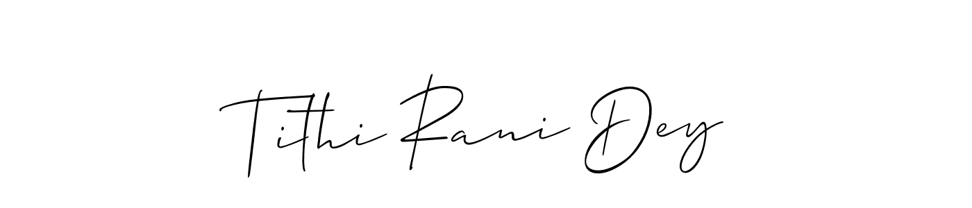 You should practise on your own different ways (Allison_Script) to write your name (Tithi Rani Dey) in signature. don't let someone else do it for you. Tithi Rani Dey signature style 2 images and pictures png