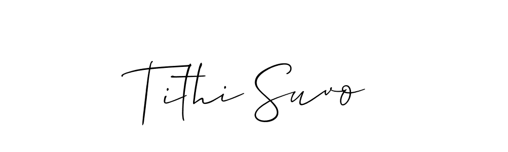 Use a signature maker to create a handwritten signature online. With this signature software, you can design (Allison_Script) your own signature for name Tithi Suvo. Tithi Suvo signature style 2 images and pictures png