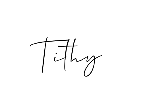 How to make Tithy name signature. Use Allison_Script style for creating short signs online. This is the latest handwritten sign. Tithy signature style 2 images and pictures png