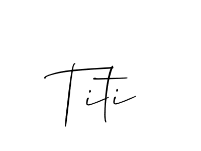 The best way (Allison_Script) to make a short signature is to pick only two or three words in your name. The name Titi include a total of six letters. For converting this name. Titi signature style 2 images and pictures png