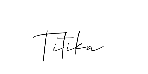 Allison_Script is a professional signature style that is perfect for those who want to add a touch of class to their signature. It is also a great choice for those who want to make their signature more unique. Get Titika name to fancy signature for free. Titika signature style 2 images and pictures png