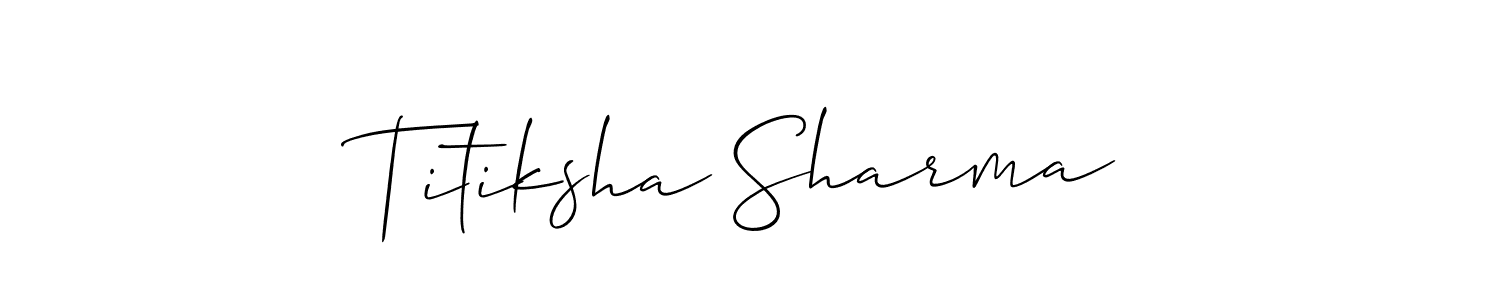 Design your own signature with our free online signature maker. With this signature software, you can create a handwritten (Allison_Script) signature for name Titiksha Sharma. Titiksha Sharma signature style 2 images and pictures png