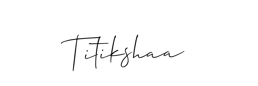 Similarly Allison_Script is the best handwritten signature design. Signature creator online .You can use it as an online autograph creator for name Titikshaa. Titikshaa signature style 2 images and pictures png