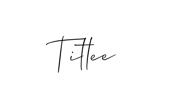 It looks lik you need a new signature style for name Titlee. Design unique handwritten (Allison_Script) signature with our free signature maker in just a few clicks. Titlee signature style 2 images and pictures png
