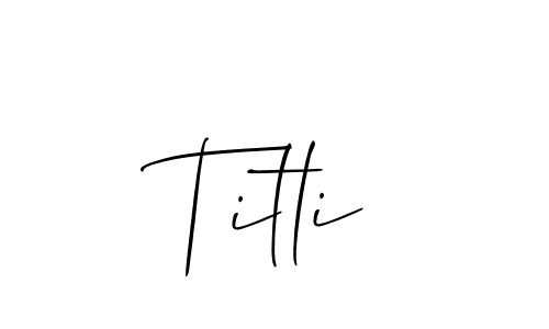 if you are searching for the best signature style for your name Titli. so please give up your signature search. here we have designed multiple signature styles  using Allison_Script. Titli signature style 2 images and pictures png