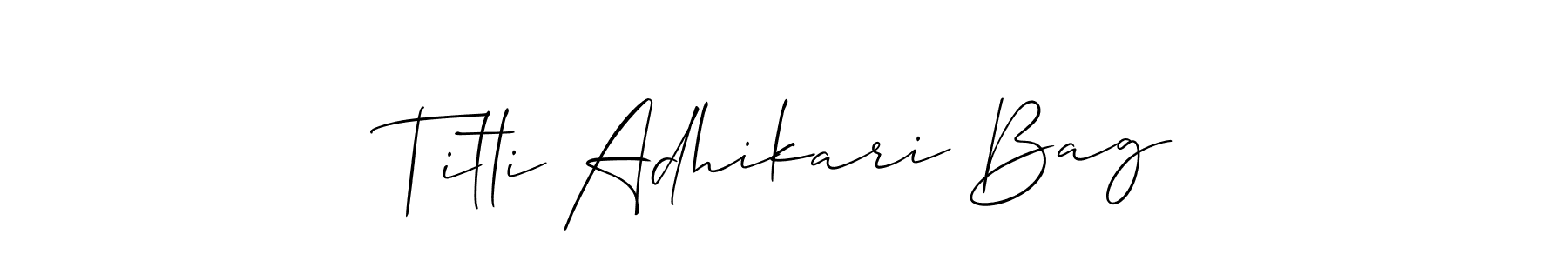 Also we have Titli Adhikari Bag name is the best signature style. Create professional handwritten signature collection using Allison_Script autograph style. Titli Adhikari Bag signature style 2 images and pictures png